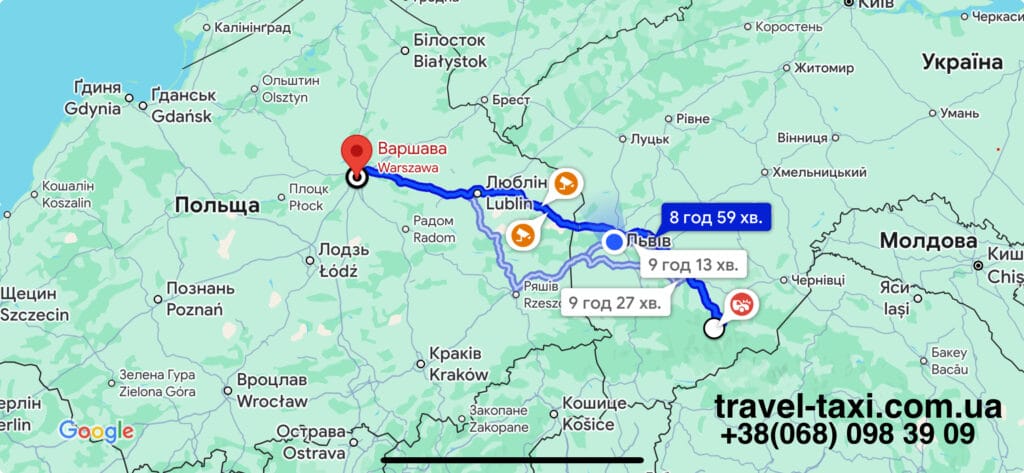 Маршрут таксі Буковель варшава