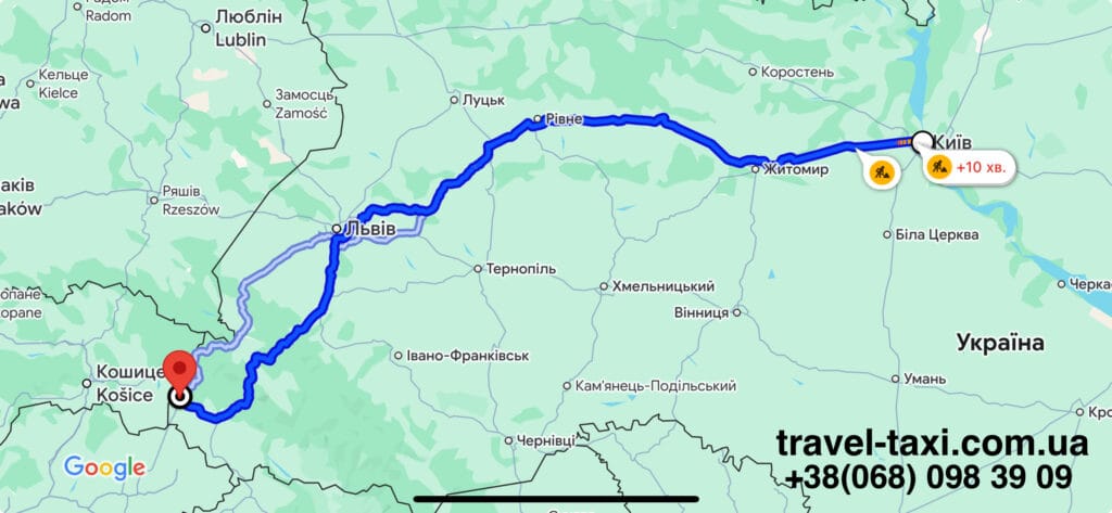 Маршрут таксі Київ Ужгород